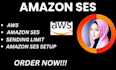 create amazon ses and increase your amazon AWS  sending limit