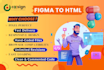 convert figma to HTML or wordpress with responsive website