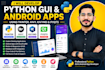 develop python desktop and android apps using tkinter, kivy, kivymd, and pyqt5