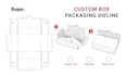 create custom box packaging dieline, cut lines template and diecut