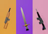 model 3d low poly weapons for games or animations