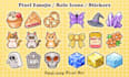 design discord stickers in cute pixel art style