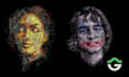 draw scribble sketch illustration on dark background