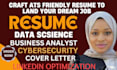 craft data science resume, data analytics, cyber security, business analyst CV