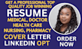 craft medical, healthcare, doctor, nursing, pharmacy resume and cover letter