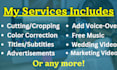 edit, split, crop, cut, trim, merge, compress and basic video editing