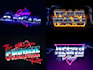 make a 80s futuristic synthwave retro 3d logo in chrome and neon