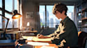 create lofi loop animation illustration and gif animation