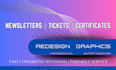 design company newsletter, vouchers, tickets, flyer, coupons, custom cards