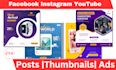 design attractive social media post instagram facebook linkedin ads templates