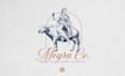 draw a retro badge logo in classic hand drawn vintage style with brand identity