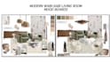 create interior mood board, shopping list, floor plan