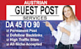 do austrian guest post with high da, dr permanent back links