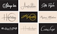 design signature, calligraphy, handwritten luxury fashion logo