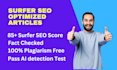 write surfer SEO optimized article and do on page surfer se0