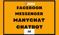 create chatbot for social media platforms, website using manychat,chatfuel,tidio