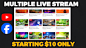 do multiple 24 7 hours live stream music on youtube facebook