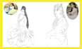 draw picture in a clean stencil, silhouette or line art