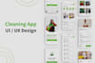 design clean and responsive web or app UI UX