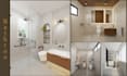 design a modern and functional bathroom space for your home