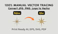 recreate,  edit your logo, png, image to vector