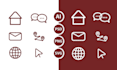 design unique, simple and modern custom icons set