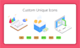 design isometric icons and illustrations for apps and websites