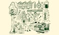 create collage of vector hand drawn doodles illustration