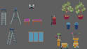 make pixel art character, assets or env animation