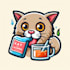 make modern cat eat alcohol mascot logo