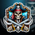 creative unique pirate skull mascot logo design