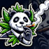 make modern smoking leaf panda mascot logo design