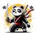 creative panda ninja mascot logo design