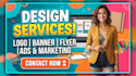 design logo, banner, ads, flyer, or brochure, photoshop