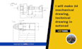 make 2d mechanical drawing, technical drawing in autocad