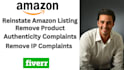 remove amazon product authenticity complaints and reinstate amazon listings