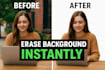 erase background,object, person from videos and pictures