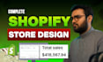 build shopify store or shopify website development or shopify website design