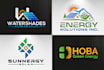 design eco energy, electrical, power and solar logo