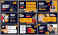 design presentation, keynote, pitch desk with animation in powerpoint and canva