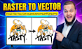 fix blurry logo and manually convert raster to vector