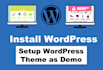 install theme, setup theme, demo import and theme customization in 24hr