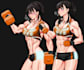 draw two characters with anime or semirealistic style
