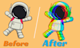 remove or change background and create a shadow