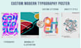 design custom lettering typography modern minimalist poster