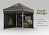 design tradeshow tent canopy, banner flag and table cover