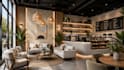 design modern 3d restaurant interior, cafe, bar and retail store rendering