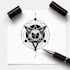 do minimalist black and white custom tattoo design