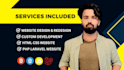do full stack website development, front end backend, html css react php laravel