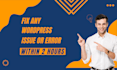 fix critical error, wordpress error, bug or issues